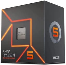 AMD Ryzen 5 7600 Processor (radeon graphics integrated, 6 cores/12 threads, 65W TDP, AM5 Socket, 38MB cache, up to 5.1 GHz max boost, Wraith Stealth Cooler)