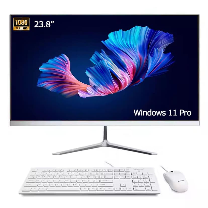 23.8" FHD IPS All-in-One pc,Windows 11 Pro Desktop Computer,Intel i5 Processor up to 4.4 GHz, 16GB RAM,256GB SSD,Wi-Fi, USB,HDMI, QWERTY-Key
