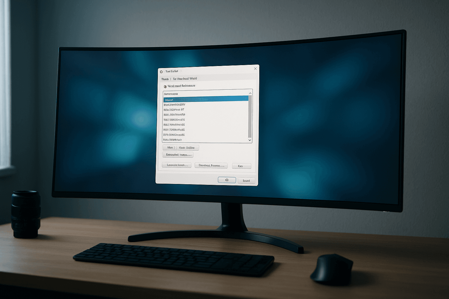 Windows 10 colour management settings open on a monitor showing ICC profile options on a clean editing desk
