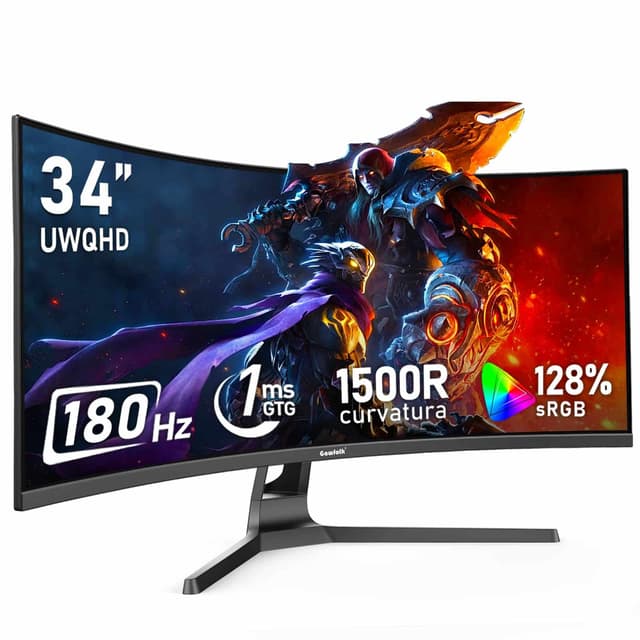 Gawfolk 34 Inch Ultrawide Curved 180Hz Gaming Computer Mo...