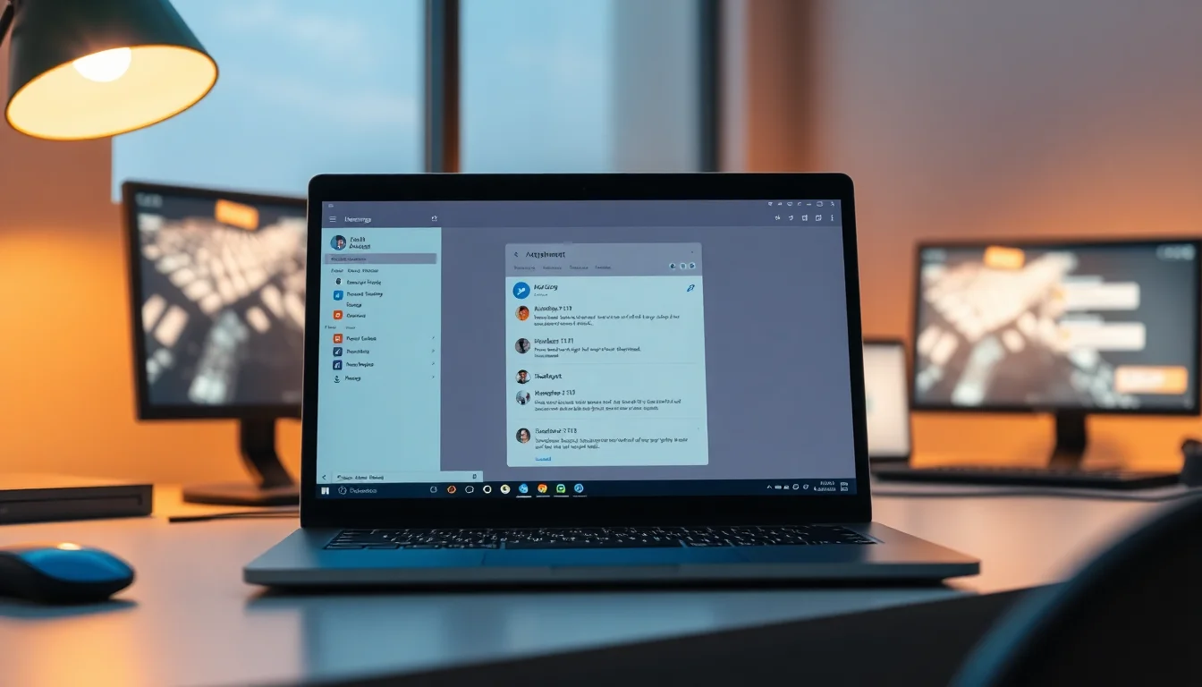 Windows laptop on a desk showing Facebook Messenger attachment picker with a video file that should have been deleted