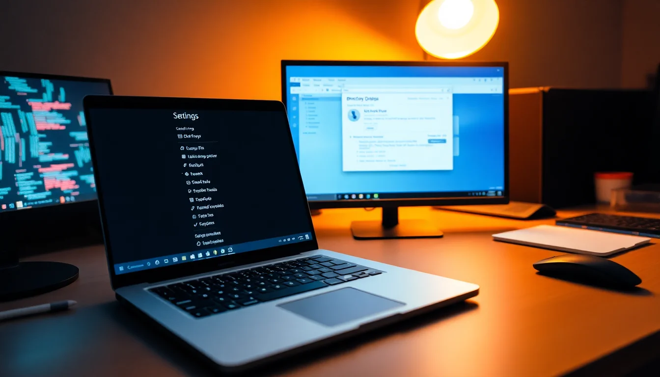 Windows 11 desktop with Directory Opus file manager window open showing configuration settings panel with backup and restore options visible