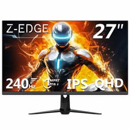 Z-Edge 27 Inch 240Hz Gaming Monitor QHD 2K IPS Monitor 1ms 2560x1440 LED Monitor, 400cd/m² Brightness, HDR10, FreeSync, FlickerFree, HDMI(144Hz) x2, DisplayPort(240Hz) x2, VESA Mountable