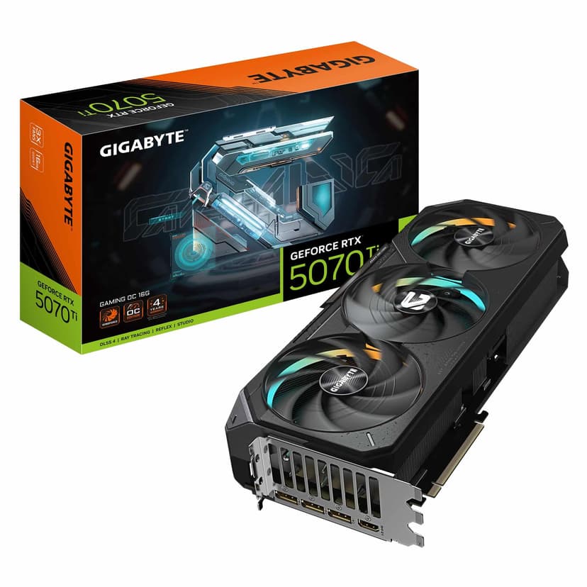Gigabyte GeForce RTX 5070 Ti GAMING OC 16G Graphics Card - 16GB GDDR7, 256bit, PCI-E 5.0, 2588 MHz Core Clock, 3 x DP 2.1a, 1 x HDMI 2.1b, N