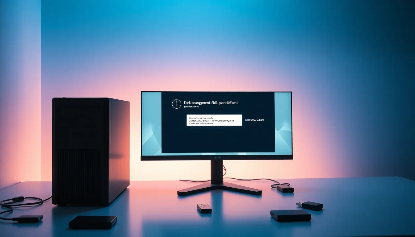 Windows Disk Management window on a desktop PC showing a C drive partition that cannot be shrunk due to MFT data blocking the operation