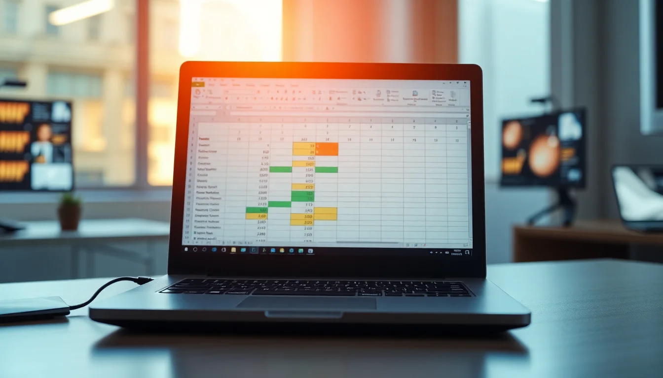 Windows Excel spreadsheet on desk showing formula bar with cell references and data being reorganised, warm office lighting, focused professional atmosphere