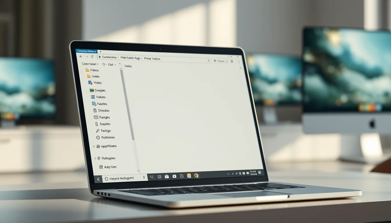Windows 11 File Explorer open on a modern desk showing a missing Videos folder error in the navigation pane