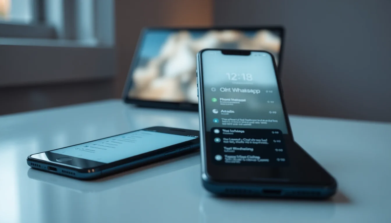 iPhone and Android phone side by side on a desk showing WhatsApp chat history missing after Move to iOS transfer