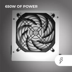 Mars Gaming MPIII650, PC ATX 650W Power Supply, 5 Years Warranty, 85% Efficiency, Digital APFC System, 120mm AI-RPM FDB Fan, DC-DC and SMD Technologies, Extra-Long Flat Cables, White