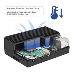 Geekworm Raspberry Pi 4 Aluminum Case - Heavy Duty Passive Heat Dissipation Metal Case for Raspberry Pi 4B Only