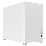 iONZ KZ-30M Silent Mini PC Computer Office Case, Micro ATX, Front I/O Type-C, EPDM Sound Dampening Padding - Ultra Quiet | White