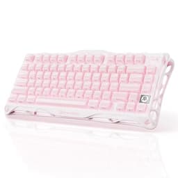 GravaStar Mercury,K1 75% Pink Wireless Mechanical Gaming Keyboard, Aluminum Alloy Exoskeleton Design, Gasket Custom Keyboard Hot-Swap Socket, Linear Switches, RGB Backlit -Sakura Pink