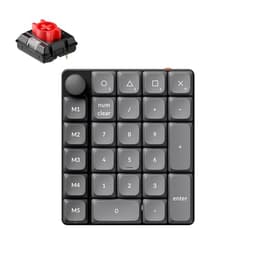 Keychron K0 Max Wireless Low-Profile Number Pad, QMK Launcher Programmable, Hot-Swappable Red Switch, RGB Backlit, 2.4GHz & Bluetooth 5.3, 1000Hz Polling Rate, with Knob, for Windows/Mac