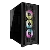 Corsair iCUE 5000D RGB AIRFLOW Mid-Tower Case - 3x AF120 RGB ELITE Fans - iCUE Lighting Node PRO Controller - High-Airflow Design - CORSAIR RapidRoute Cable Management System - Black