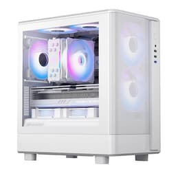 darkFlash Micro-ATX PC Case, Pre-Install 3 PWM ARGB Fans Computer Case, High Heat Dissipation MATX Gaming PC Case, USB 3.0 Port, Supports up to 240mm AIO(DB330M MESH, White)