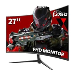 ZZA Gaming Monitor 27 Zoll, 180Hz, 1ms Response Time, Curved Monitor FHD 1920x1080, 90% DCI-P3, 100% sRGB,PC Gaming Monitor Adaptive Sync, HDMI, DisplayPort