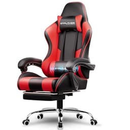 GTPLAYER Gaming Chair, Massage Computer Chairs with Footrest, Headrest and Lumbar Support Height Adjustable Ergonomic 360°-Swivel PC Chair Red