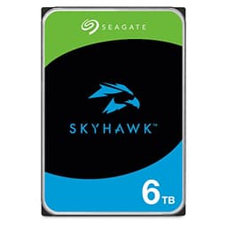 Seagate SkyHawk 6TB, Video Internal Hard Drive, 3.5", SATA, 6Gb/s, 64MB Cache, for DVR/NVR Security Camera System, with Drive Health Management, Data Rescue Services, FFP (ST6000VXZ09)