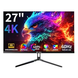 CRUA 27 Inch 4K Monitor 60Hz IPS UHD 3840x2160 Computer Monitor, 120% sRGB HDR10, HDMI 2.0 & DP 1.2, Low Blue Light, VESA Mountable, Home Office PC Monitor