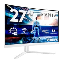 Philips Evnia 27M2C5591 27 inch WQHD Gaming Monitor Curved, 180Hz, Fast VA Panel, 1ms GtG, HDR10, FreeSync Premium, Height Adjustment, (2560x1440 HDMI 2x 2.0 DP 1x 1.4) White