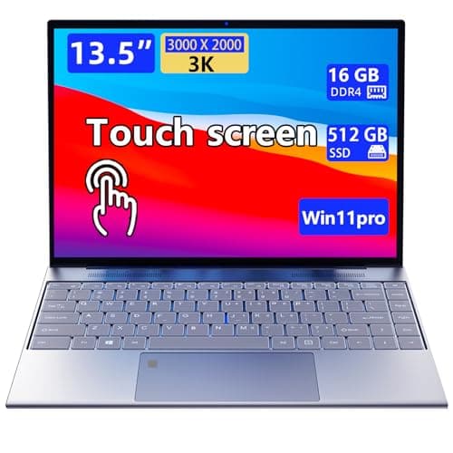 Morostron 13.5-inch portable touchscreen laptop, (16GB RAM, 512GB SSD), 3K (3000×2000) IPS, Celeron N95 processor up to 3.4 GHz, backlit key