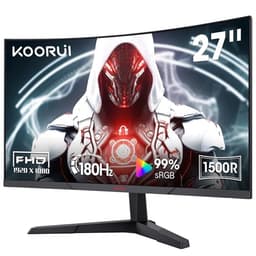 KOORUI 27 Inch Gaming Monitor, 180Hz Curved Monitor FHD 1080P VA 1ms 1500R