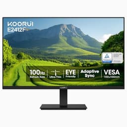 KOORUI 24 Inch Business Computer Monitor Full HD 1920 x 1080p VA Display 75Hz 3000:1 Contrast Ratio with HDMI, VGA, Frameless, 75 x 75 mm VESA Mountable, Ergonomic Tilt, Black