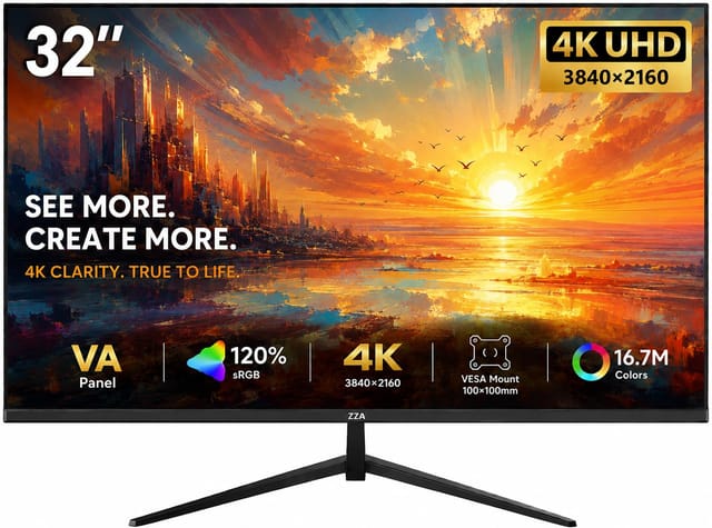 ZZA 32 Inch 4K Monitor Review UK (2026) - VA Panel, HDR10 & Real-World Value