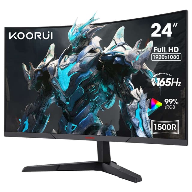 KOORUI 24 Inch Gaming Monitor, 180Hz Curved Monitors, FHD...
