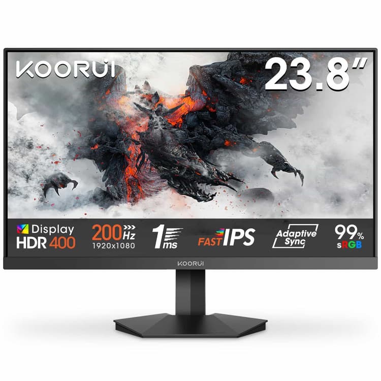 KOORUI G2411P 24 Inch Gaming Monitor, 200Hz, Fast IPS, HD...
