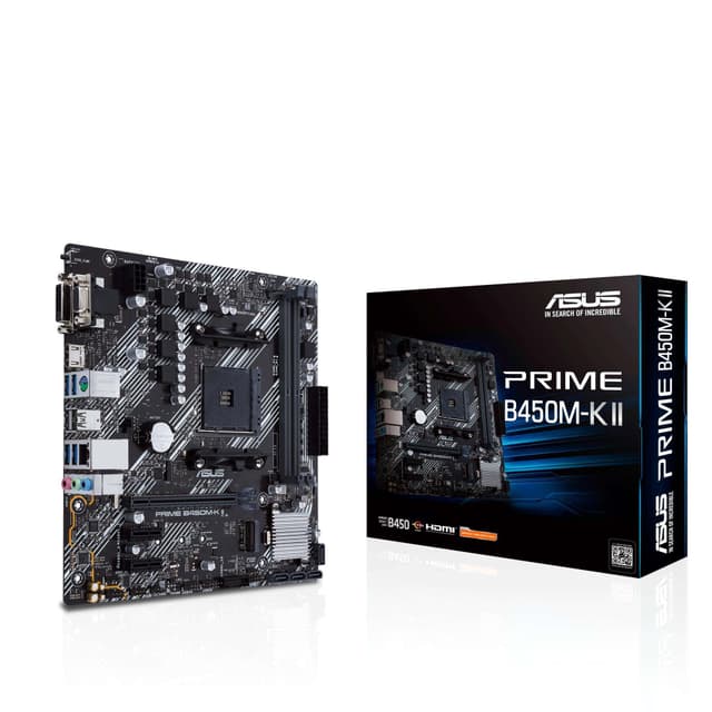 Asustek computer PRIME B450M-K II ATX +2GLN+U3.2+M2 SATA6...