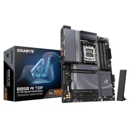 Gigabyte B850 AI TOP Motherboard - AMD Ryzen 9000 Series CPUs, 16+2+2 Phases Digital VRM, up to 8600MHz DDR5 (OC), 2xPCIe 5.0 + 1xPCIe 4.0 M.2, 10 LAN, WIFI 7, USB 3.2 Gen 2x2
