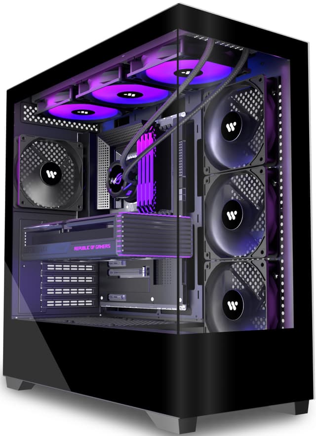 PCZZOI PC CASE ATX 4 Fans Pre-Installed, Type-C Mid Tower...