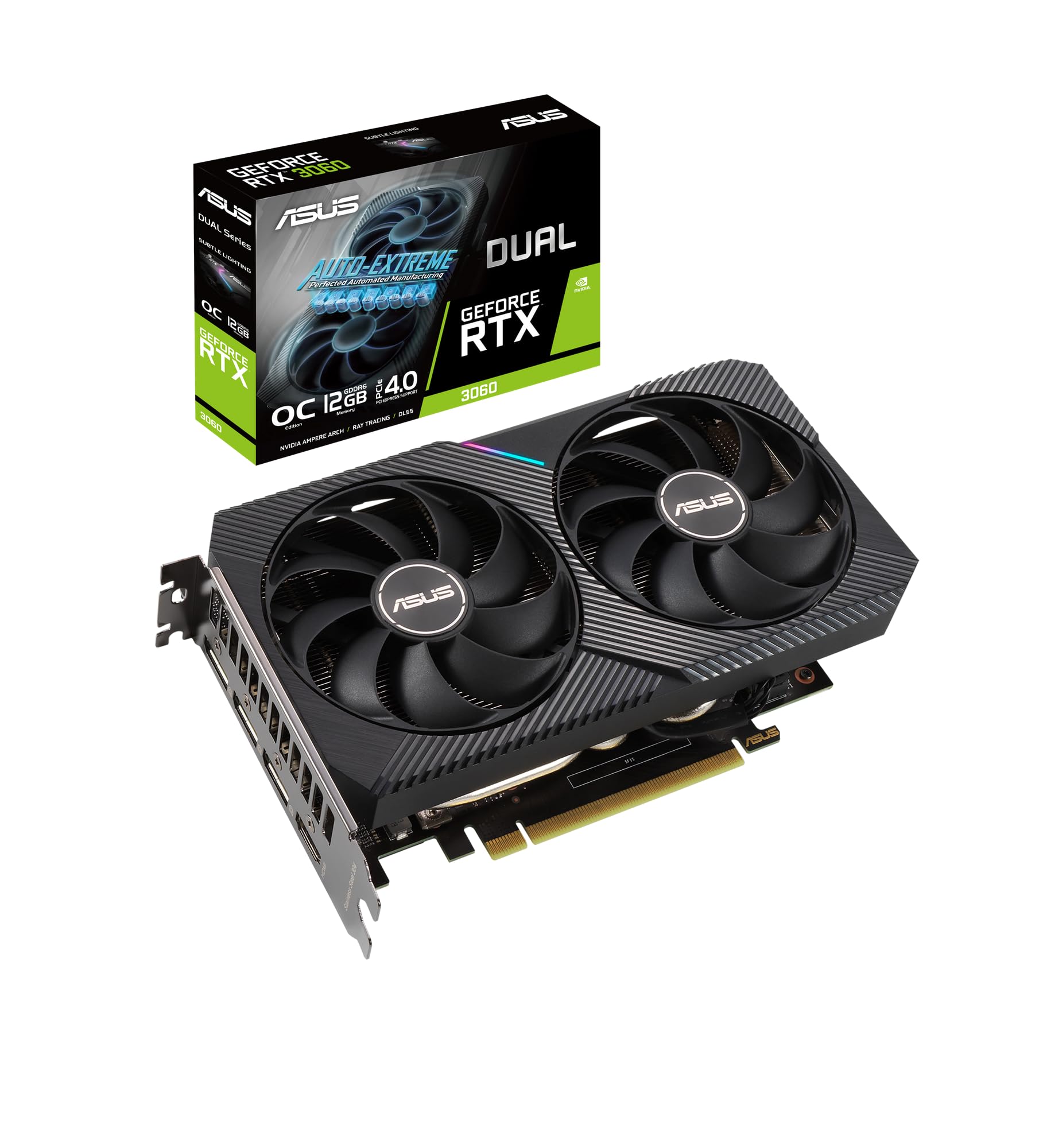 Asus Geforce Rtx 3060 12G Dual V2 Oc Gaming Graphics Card - 1867Mhz Boost Clock, Gddr6, Pcie Gen 4, Dlss 2, 1X Dp V1.4A, 1 X Hdmi 2.1, 1 X Dvi-D (Supports 4K)