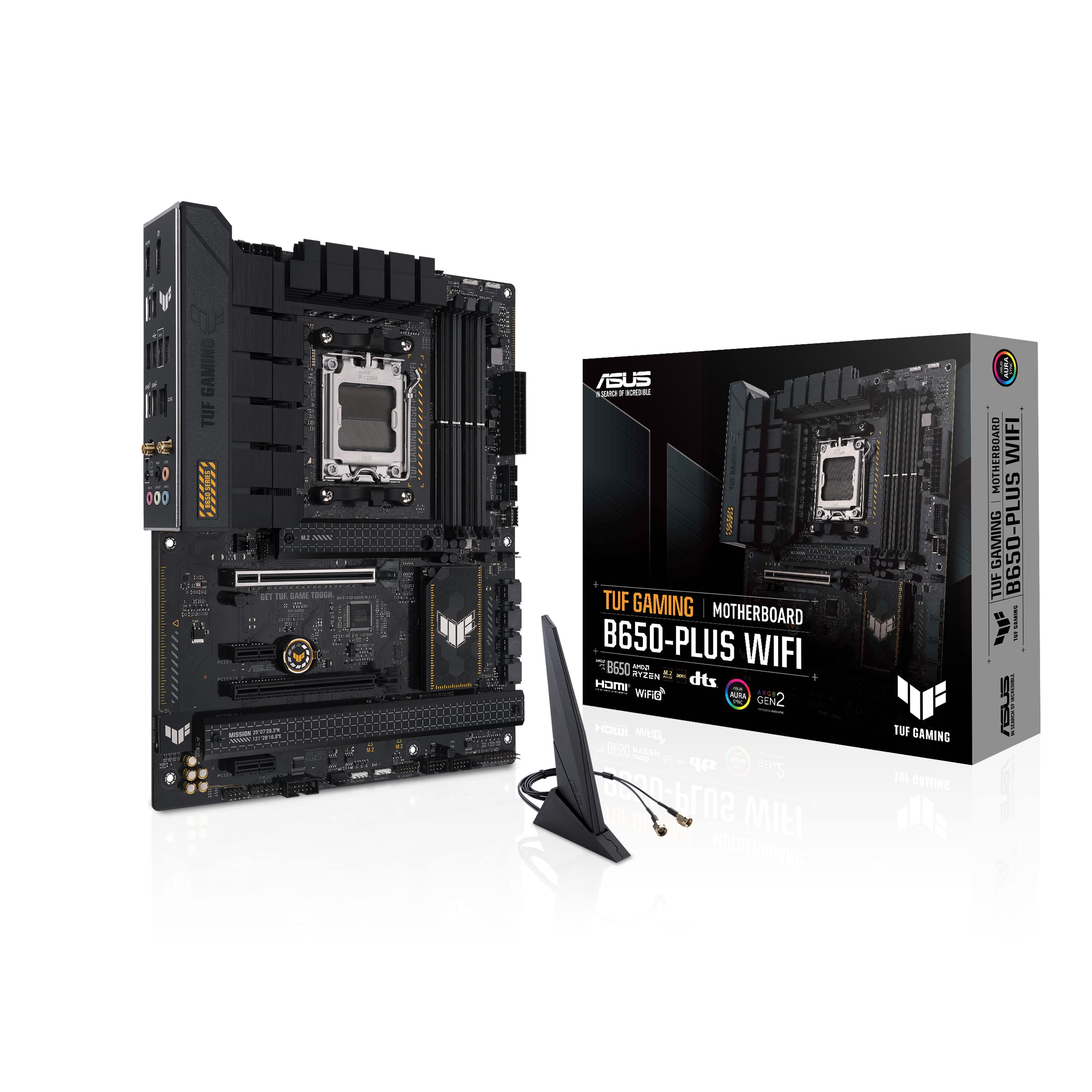 Asus Tuf Gaming B650-Plus Wifi Amd Ryzen Am5 Atx Motherboard, 14 Power Stages, Pcie 5.0 M.2 Support, Ddr5 Memory, Wifi 6 And 2.5 Gb Ethernet, Usb4 Support And Aura Sync