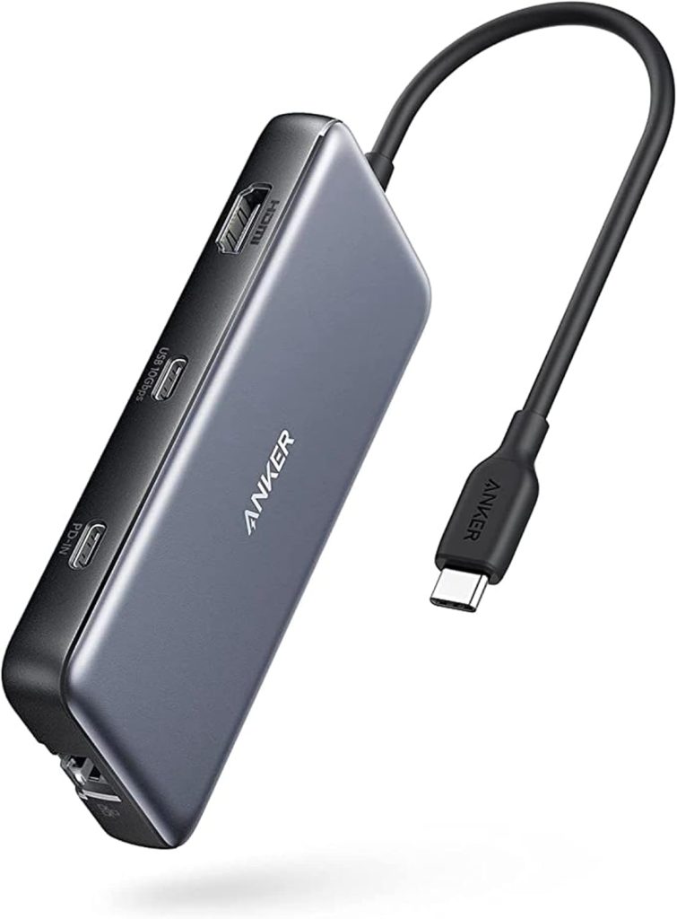 Anker 555 Usb-C Docking Hub (8-In-1) Powerexpand Adapter, 85W Power Delivery, 4K 60Hz Hdmi, 10Gbps Usb-C &Amp;Amp; 2 Usb-A Data Ports, Ethernet Port, Microsd &Amp;Amp; Sd Memory Card Reader, For Macbook Pro And More