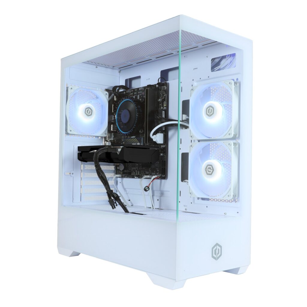Cyberpowerpc Wyvern Gaming Pc - Amd Ryzen 5 8400F, Nvidia Rtx 5060 8Gb, 16Gb Ram, 1Tb Nvme Ssd, 650W 80+ Psu, Wi-Fi, Windows 11, Prism Panoramic Rgb White