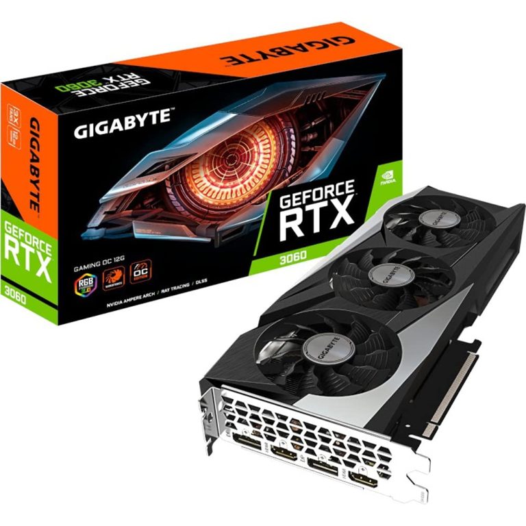 Gigabyte Geforce Rtx 3060 Gaming Oc 12Gb V2 Lhr Graphics Card, Gv-N3060Gaming Oc-12Gd V2, Multi-Colour