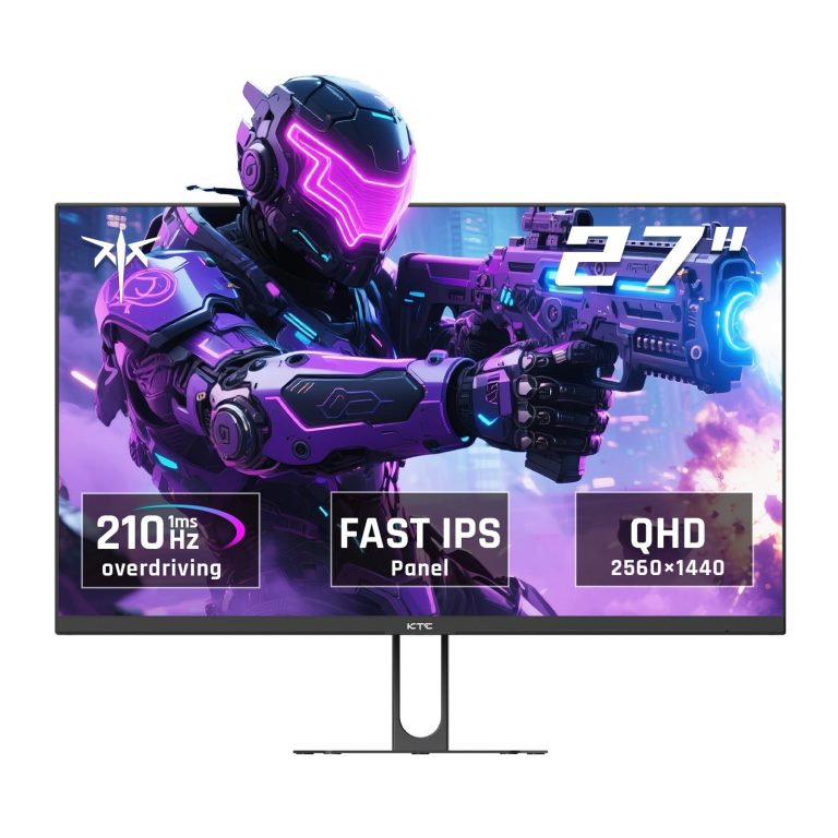 Ktc Gaming Monitor 27 Inch | 2K@210Hz (Overlocking) | Built-In Speakers | Fast Ips Panel | 1Ms Response Time (Mprt) | 450 Cd/㎡ Brightness, Hdr400 | Adaptive Sync | 131% Srgb, 101% Dci-P3, Δe＜2