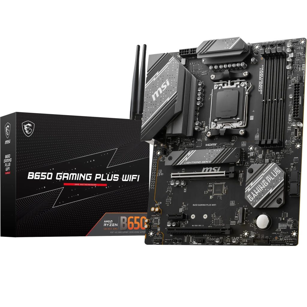 Msi B650 Gaming Plus Wifi Motherboard, Atx - Supports Amd Ryzen 9000 / 8000 / 7000 Series Processors, Am5 - 14+2 Duet Rail Vrm, Ddr5 Memory Boost 6400+Mhz/Oc, 2 X Pcie 4.0 X16, 2 X M.2 Gen4, Wi-Fi 6E