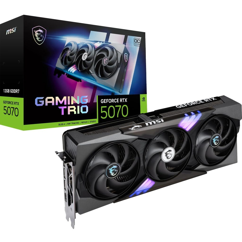 Msi Geforce Rtx 5070 12G Gaming Trio Oc Graphics Card - Rtx 5070 Gpu, 12Gb Gddr7 (28Gbps/192-Bit), Pcie 5.0 -Tri Frozr 4 (3 X Stormforce Fan) - Rgb - Hdmi 2.1B, Displayport 2.1B