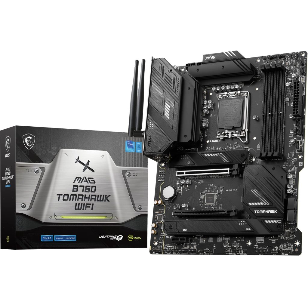 Msi Mag B760 Tomahawk Wifi Motherboard, Atx - Supports Intel 12Th &Amp;Amp; 13Th Gen Core Processors, Lga 1700 - 75A Drmos Vrm, Ddr5 Memory Boost 7000+Mhz/Oc, Pcie 5.0 X16, M.2 Gen4, Wi-Fi 6E