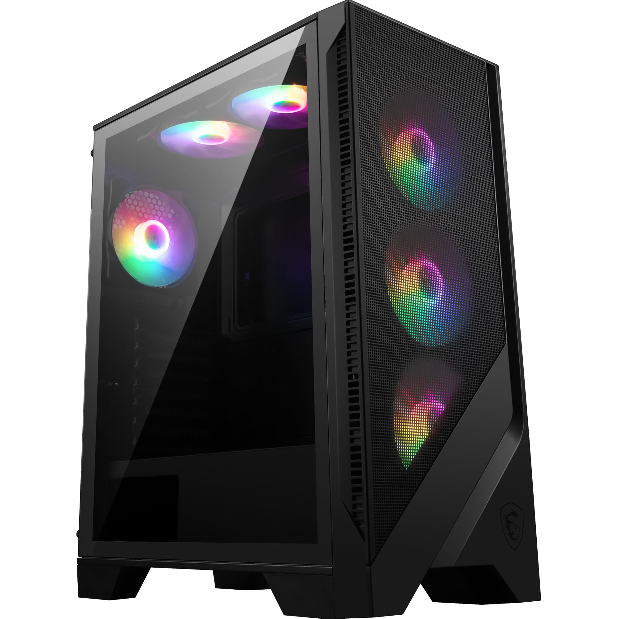 Msi Mag Forge 120A Airflow Mid-Tower Pc Case - Atx Capacity, Up To 330Mm Rtx 40 Gpu Support, 6 X 120Mm Argb Fans, Magnetic Dust Filters, Tempered Glass, 1-6 Argb Control Board, Usb 3.2 Gen 1 Type-A