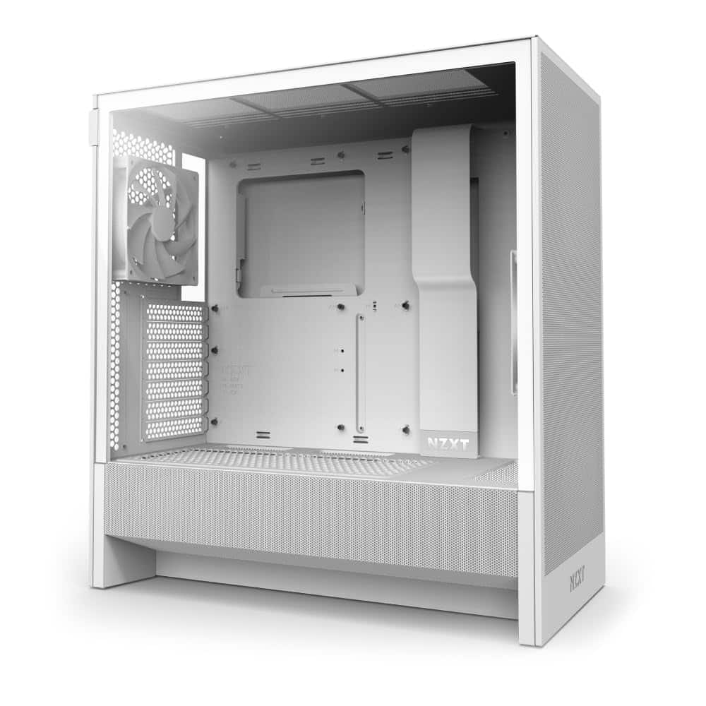 Nzxt H5 Flow - Compact Atx Mid-Tower Pc Gaming Case - High Airflow - 2 X 120Mm Fans Included - 360Mm Front &Amp;Amp; 240Mm Top Radiator Support - Cable Management System - Tempered Glass - White