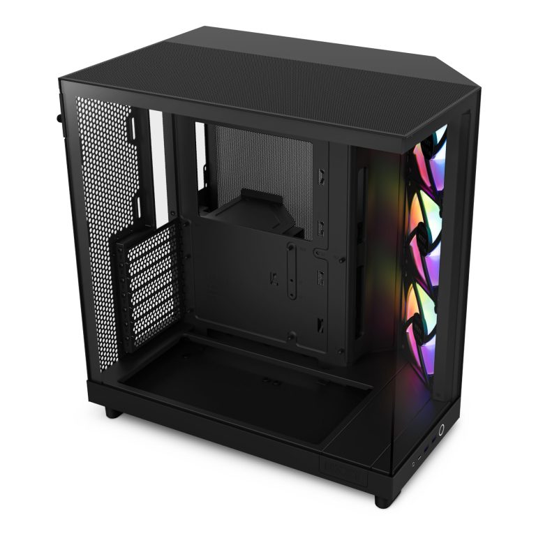 Nzxt H6 Flow Rgb | Cc-H61Fb-R1 | Compact Dual-Chamber Mid-Tower Airflow Case | Includes 3 X 120Mm Rgb Fans | Panoramic Glass Panels | High-Performance Airflow Panels | Cable Management | Black