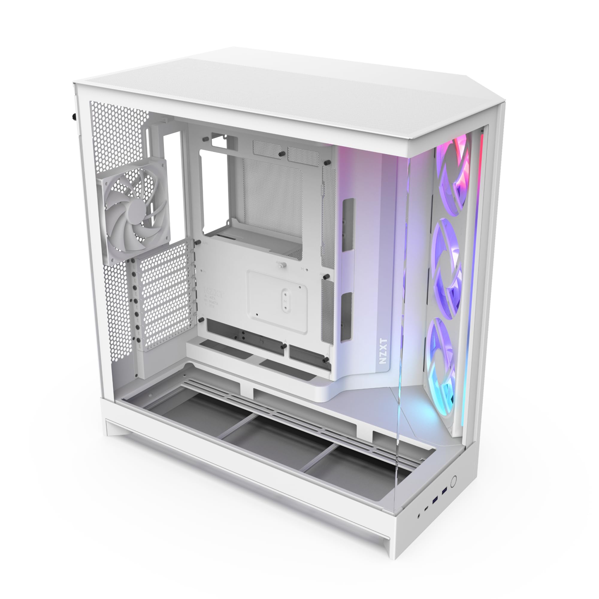 Nzxt H9 Flow Rgb (2025) – Large Dual-Chamber Atx Mid-Tower Airflow Pc Case – Includes 1 X 420Mm Rgb Fan Unit &Amp; 1 X 120Mm Fan – 420Mm Radiator Support – Tempered Glass – Back-Connect Ready – White