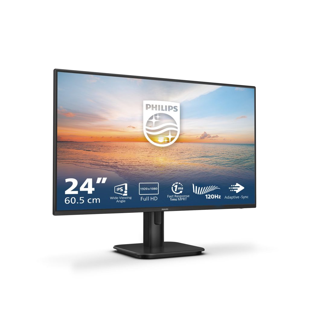 Philips 24E1N1100A - 24 Inch Fhd Monitor, 100Hz, Ips, 1Ms, Speakers, Lowblue Mode, Flickerfree, (1920 X 1080, 250 Cd/M², Vga/Hdmi 1.4)