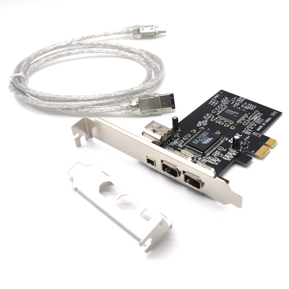 Pardarsey Pcie 3 Ports 1394A Firewire Expansion Card, Pci Express (1X) To External Ieee 1394 Adapter Controller (2 X 6 Pin + 1 X 4 Pin) With Low Profile Bracket For Desktop Pc And Dv Connection