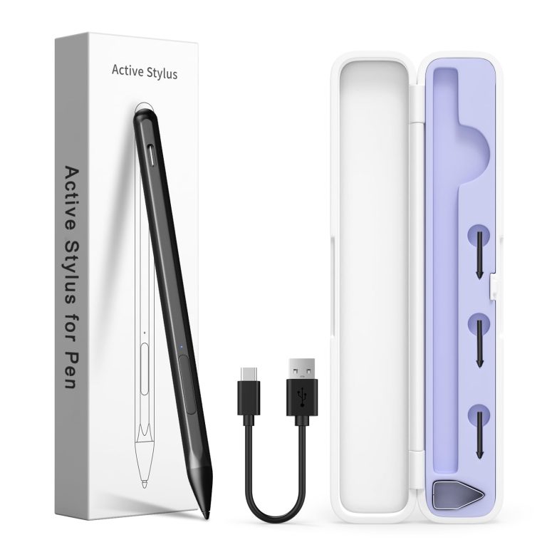Stylus Pen For Hp Envy X360, Pavilion X360, Specter X360, Mpp 2.0 Tilt-Active Stylus With 4096 Levels Of Pressure Sensitivity, Convenient Storage Case, Supports Type-C Fast Charging, Black