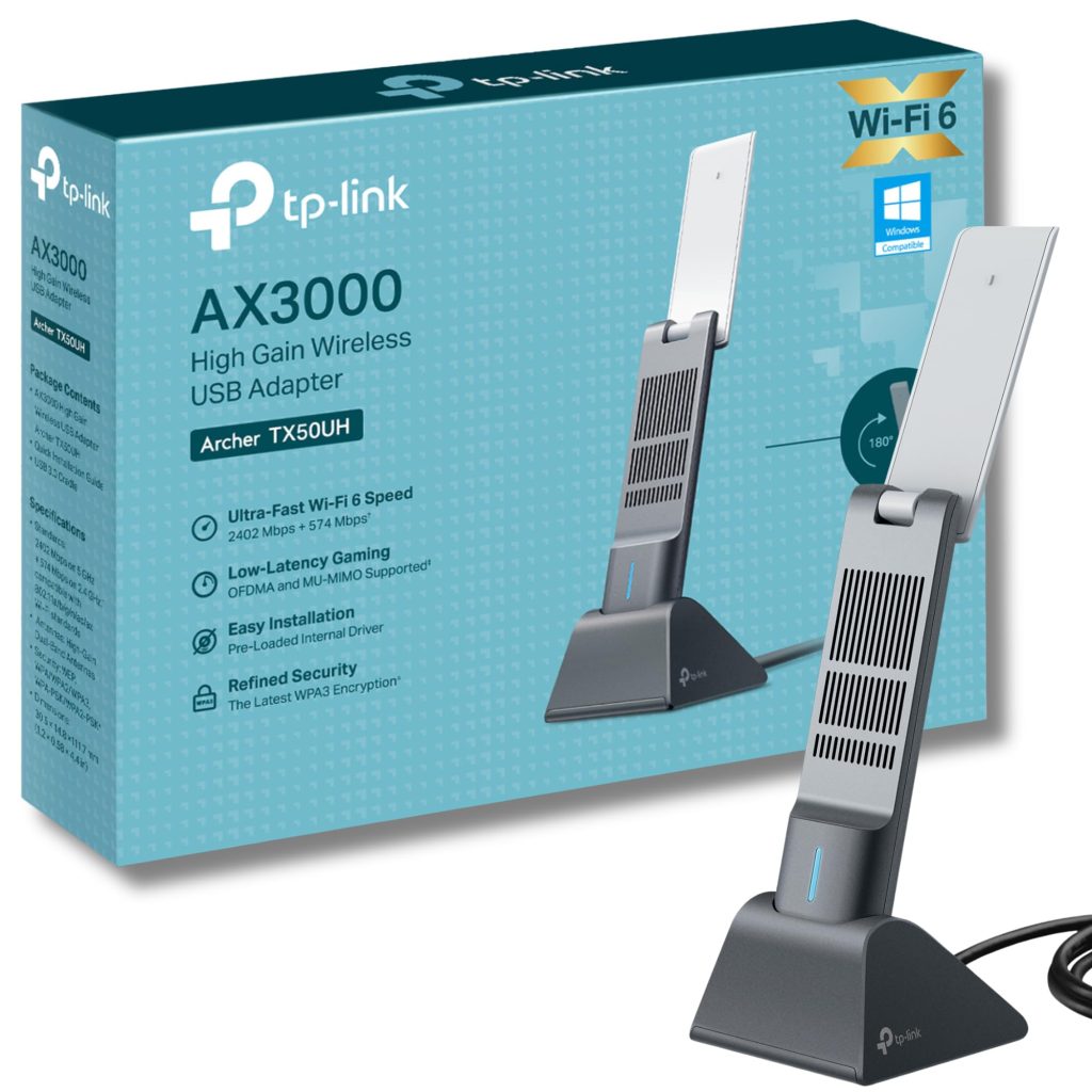 Tp-Link Archer Tx50Uh Ax3000 Wifi Dongle, Wifi 6 Dual Band Wireless, Usb Wifi Adapter For Pc, Broader Coverage, Usb Wifi Dongle, Lower Latency&Amp;Amp;High Efficiency, Usb3.0, Win10/11 Support, Mu-Mimo, Ofdma